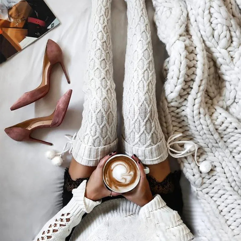 Elegant Over Knee Knitted Socks