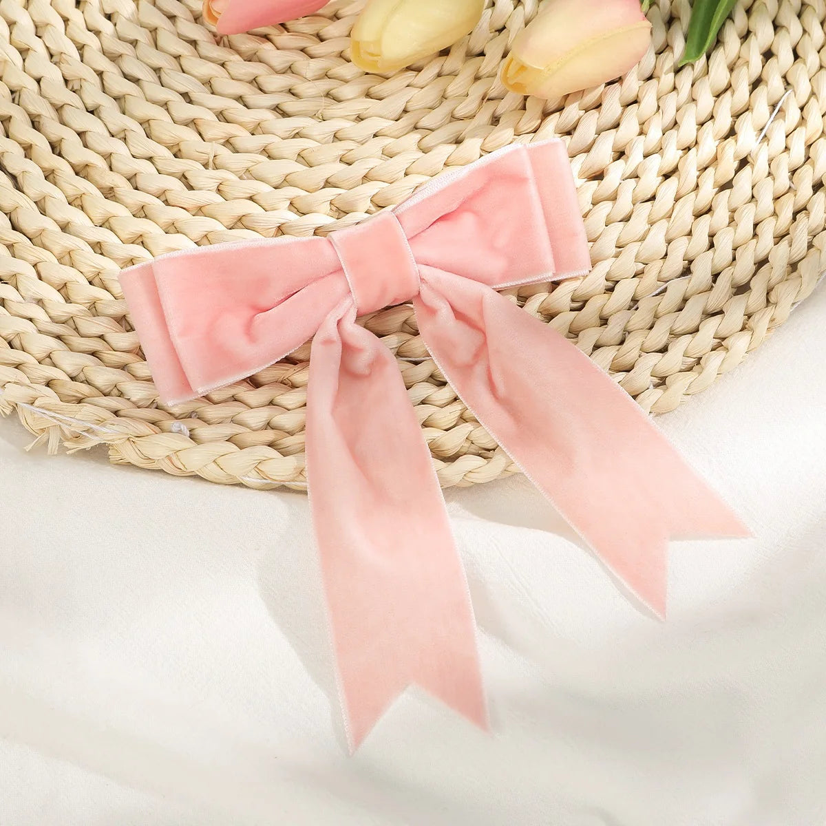 Elegant Velvet Ribbon Bow Hair Clip