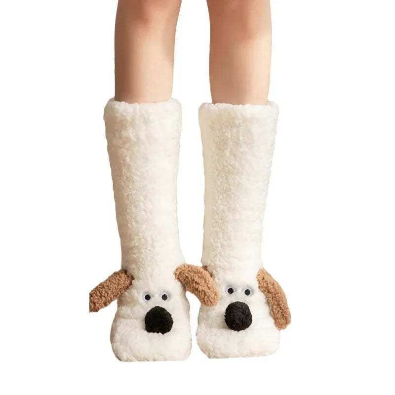Cozy Floor Puppy Socks for Adults - Lounge Edition