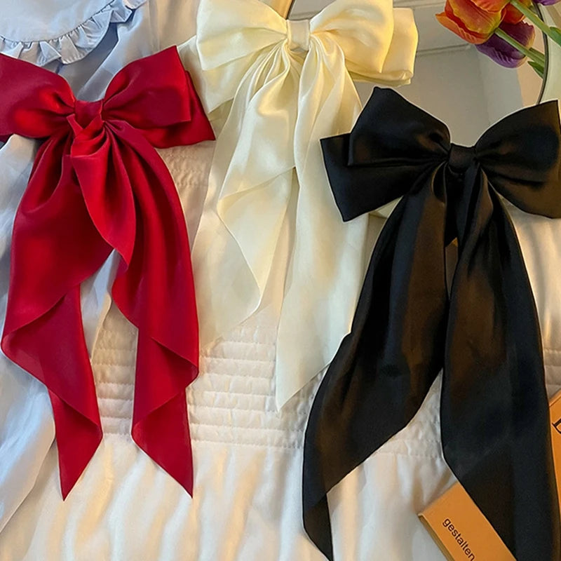 Elegant Satin Large Bow Hair Clip