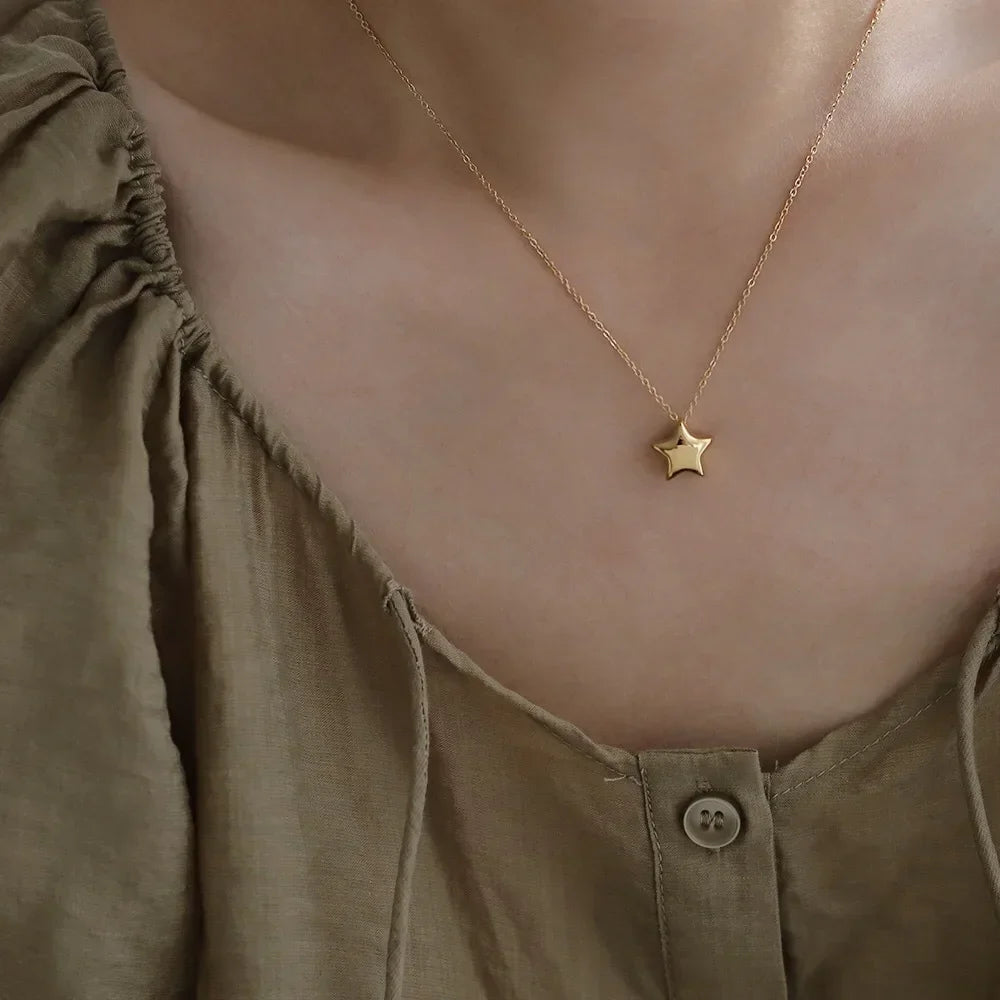 Celestial Elegance: The Lucky Five-Point Star Pentagram Necklace