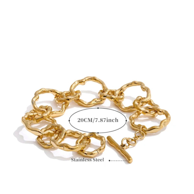 Premium Waterproof Artisan Chain Bracelet with Toggle Clasp