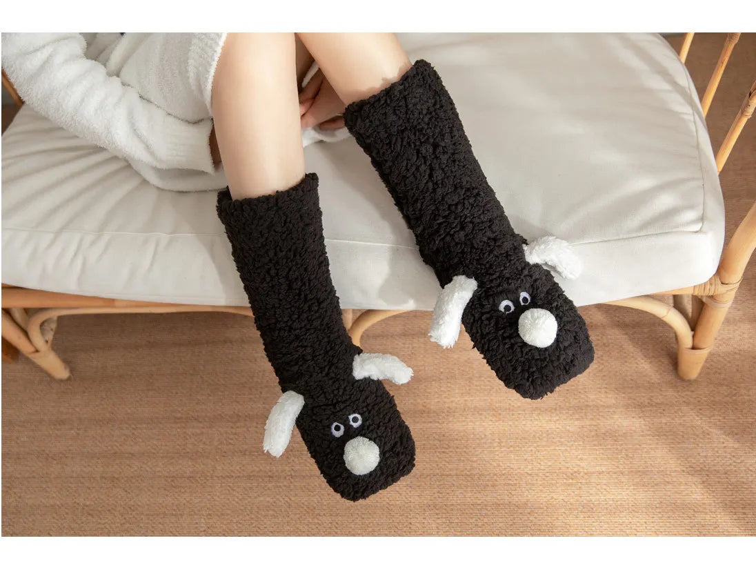 Cozy Floor Puppy Socks for Adults - Lounge Edition