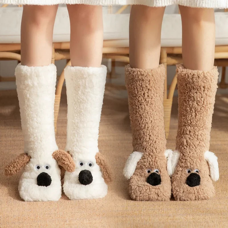 Cozy Floor Puppy Socks for Adults - Lounge Edition