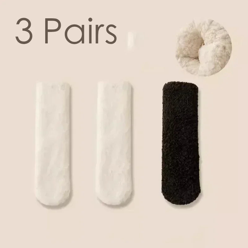 Coral Plush Mid-Tube Slipper Socks for Women