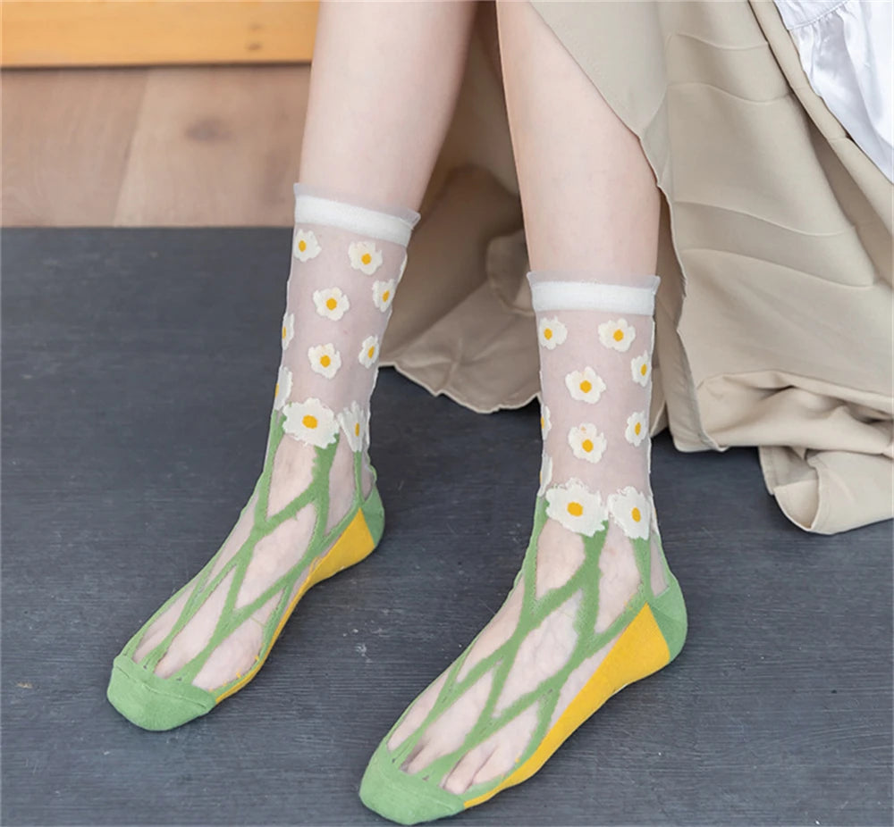 Chic Breathable Lace & Mesh Summer Socks