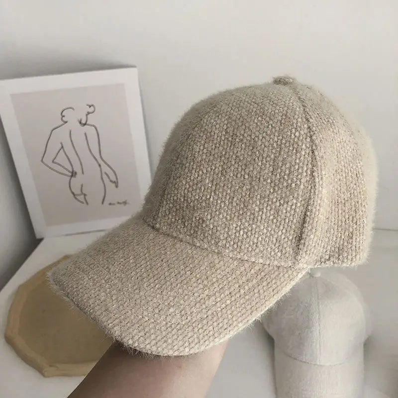 Warm Rabbit Fur Adjustable Basketball Cap