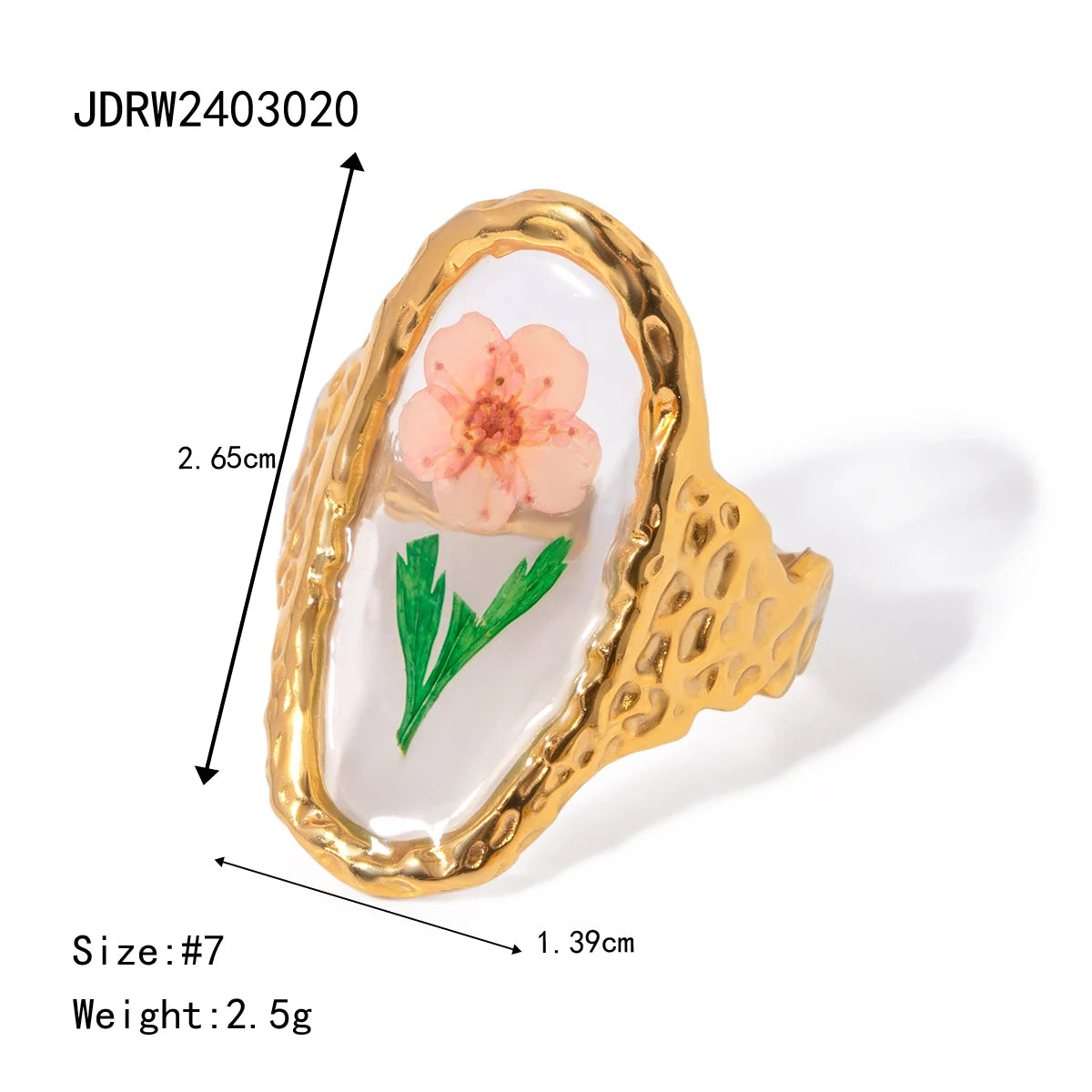 Adjustable Vintage Nature Floral Ring