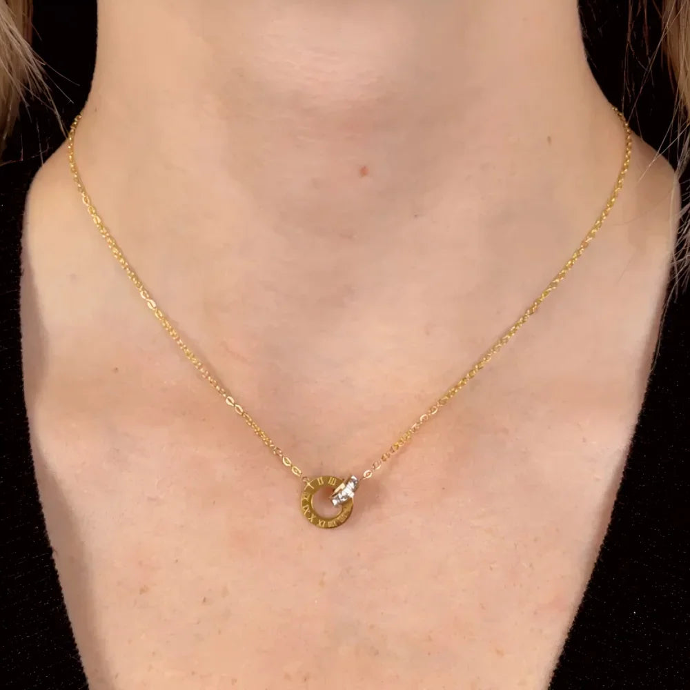 Elysian Harmony Double Circle Pendant Necklace