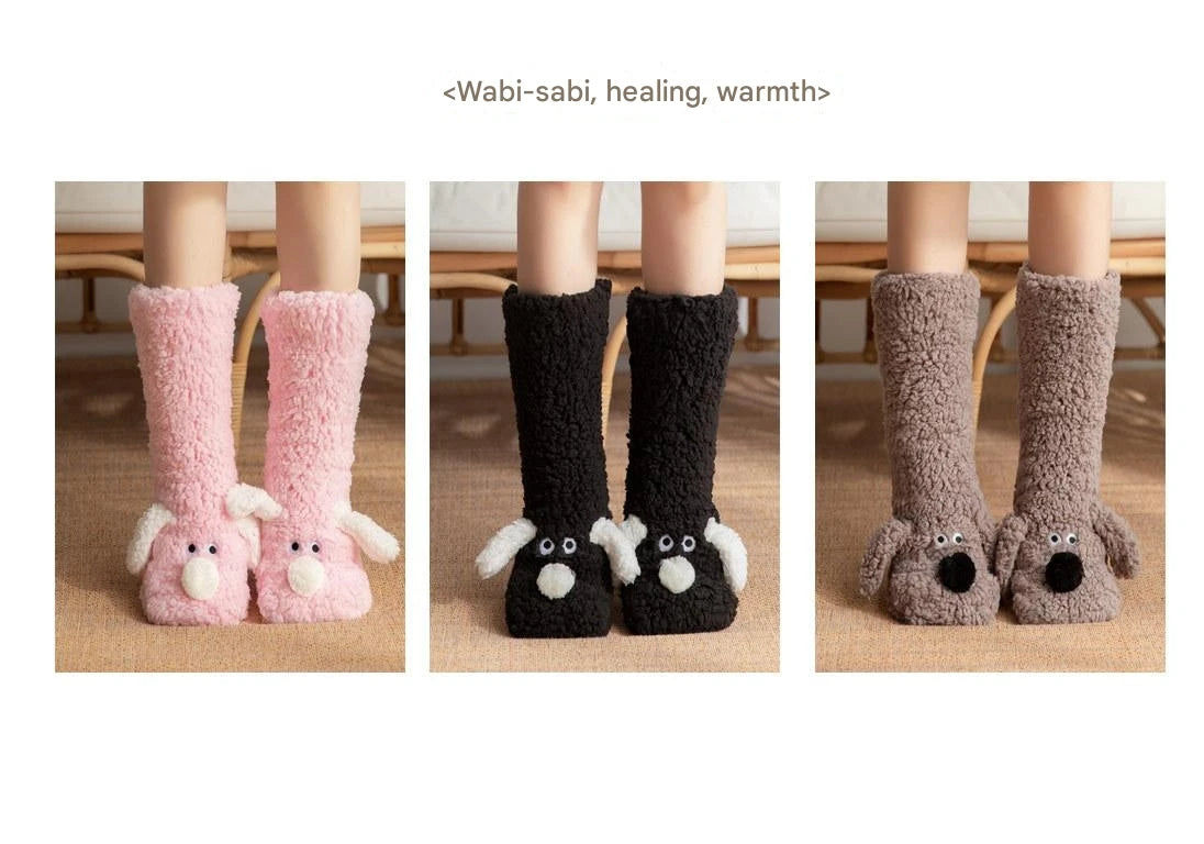 Cozy Floor Puppy Socks for Adults - Lounge Edition
