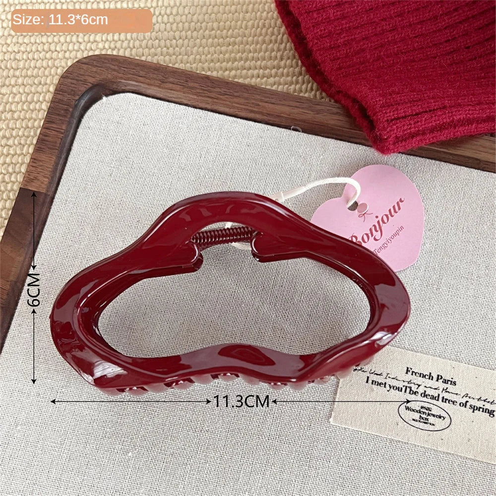 Beautiful Burgundy Wine Red Claw Hair Clip