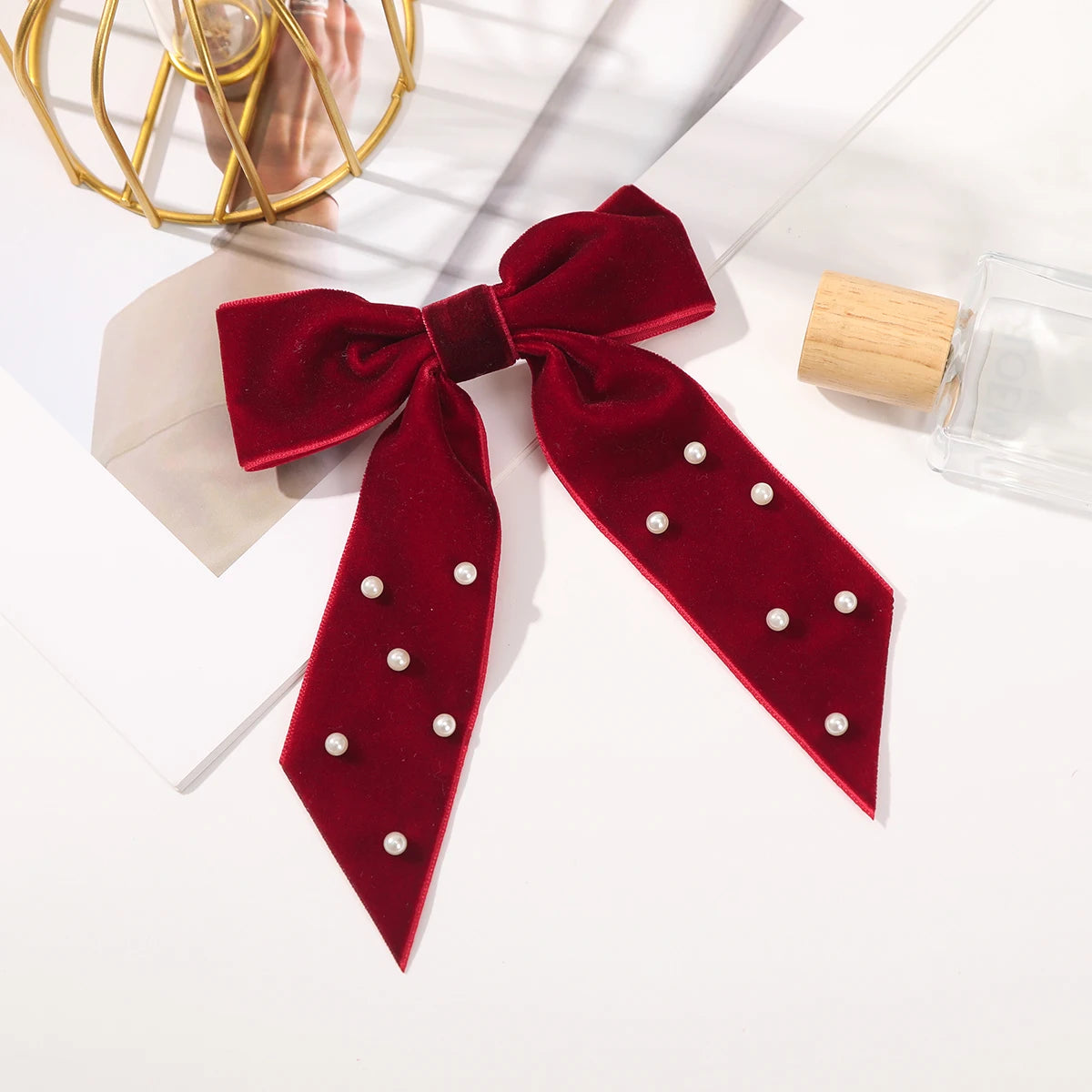 Elegant Velvet Ribbon Bow Hair Clip