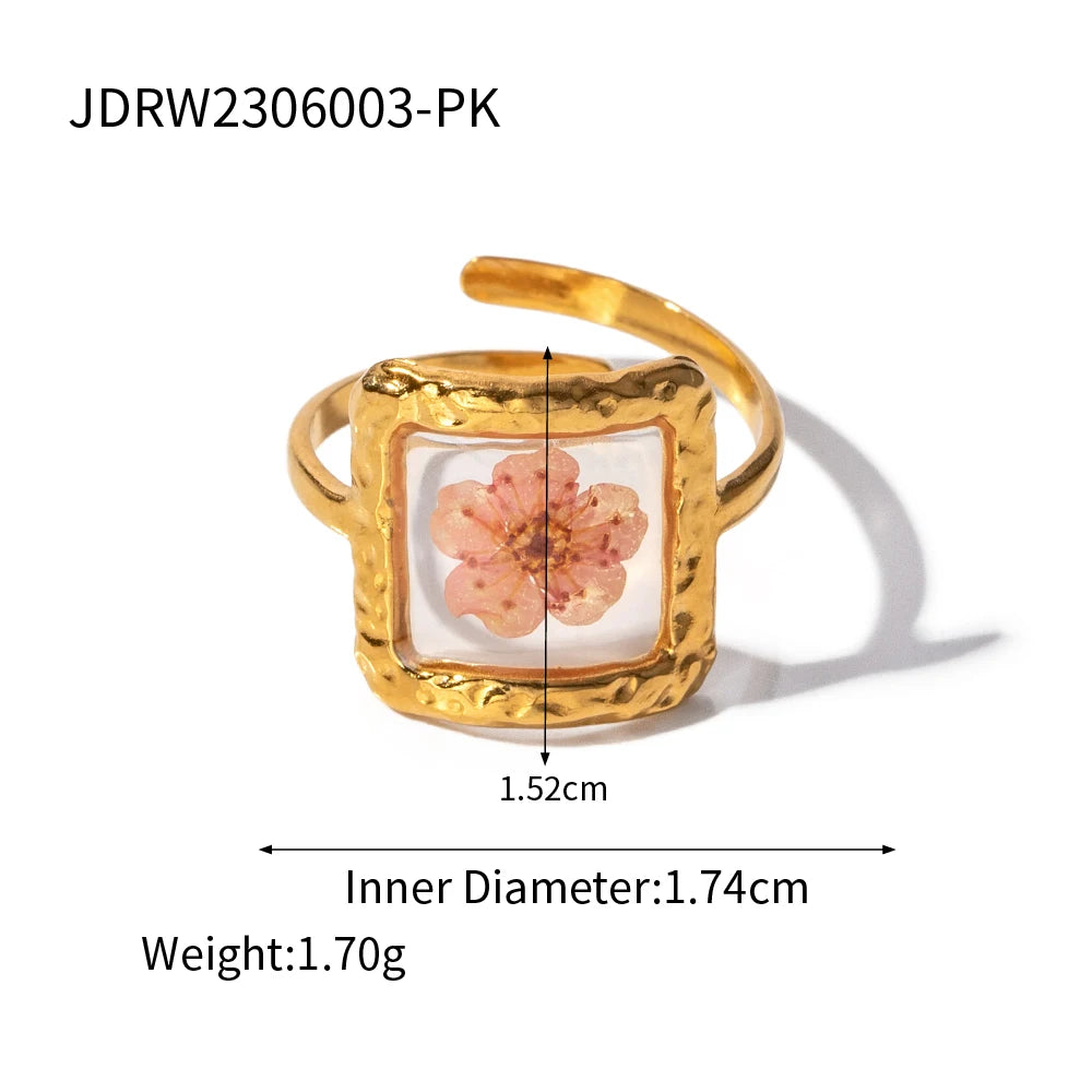 Adjustable Vintage Nature Floral Ring