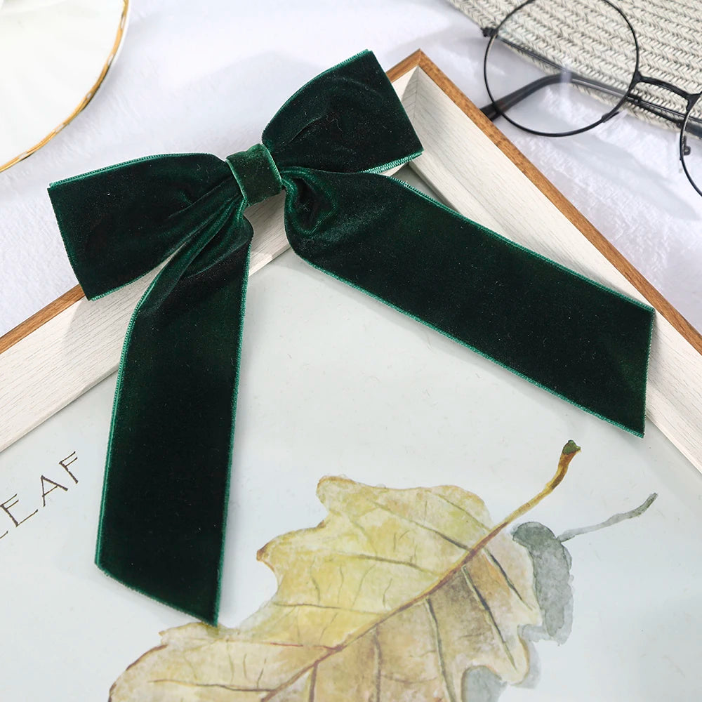 Elegant Velvet Ribbon Bow Hair Clip