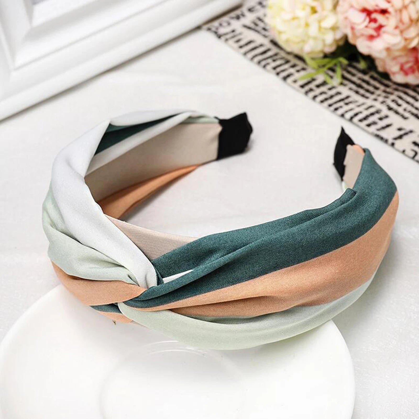 Classic Striped Cross Knot Turban Headband