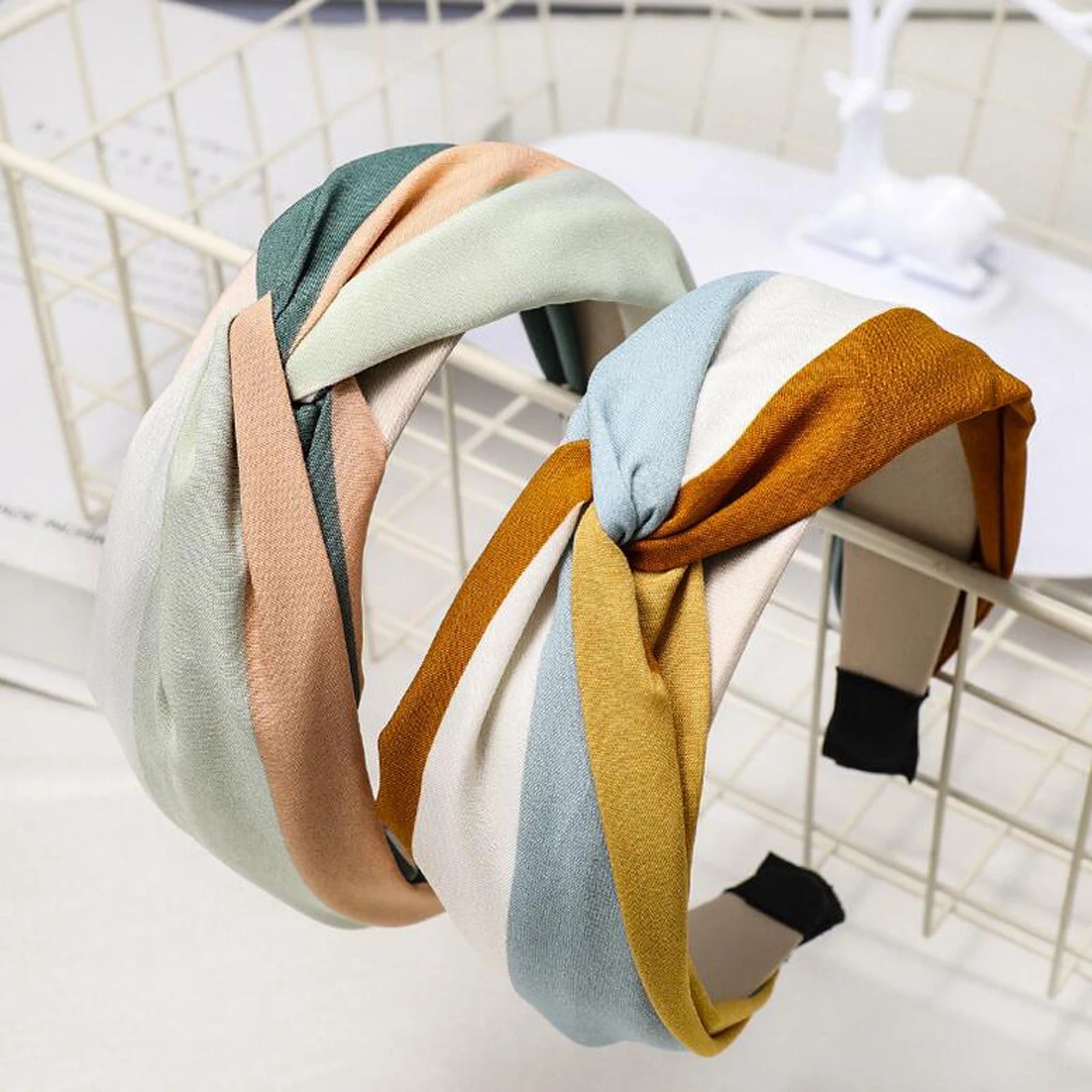 Classic Striped Cross Knot Turban Headband