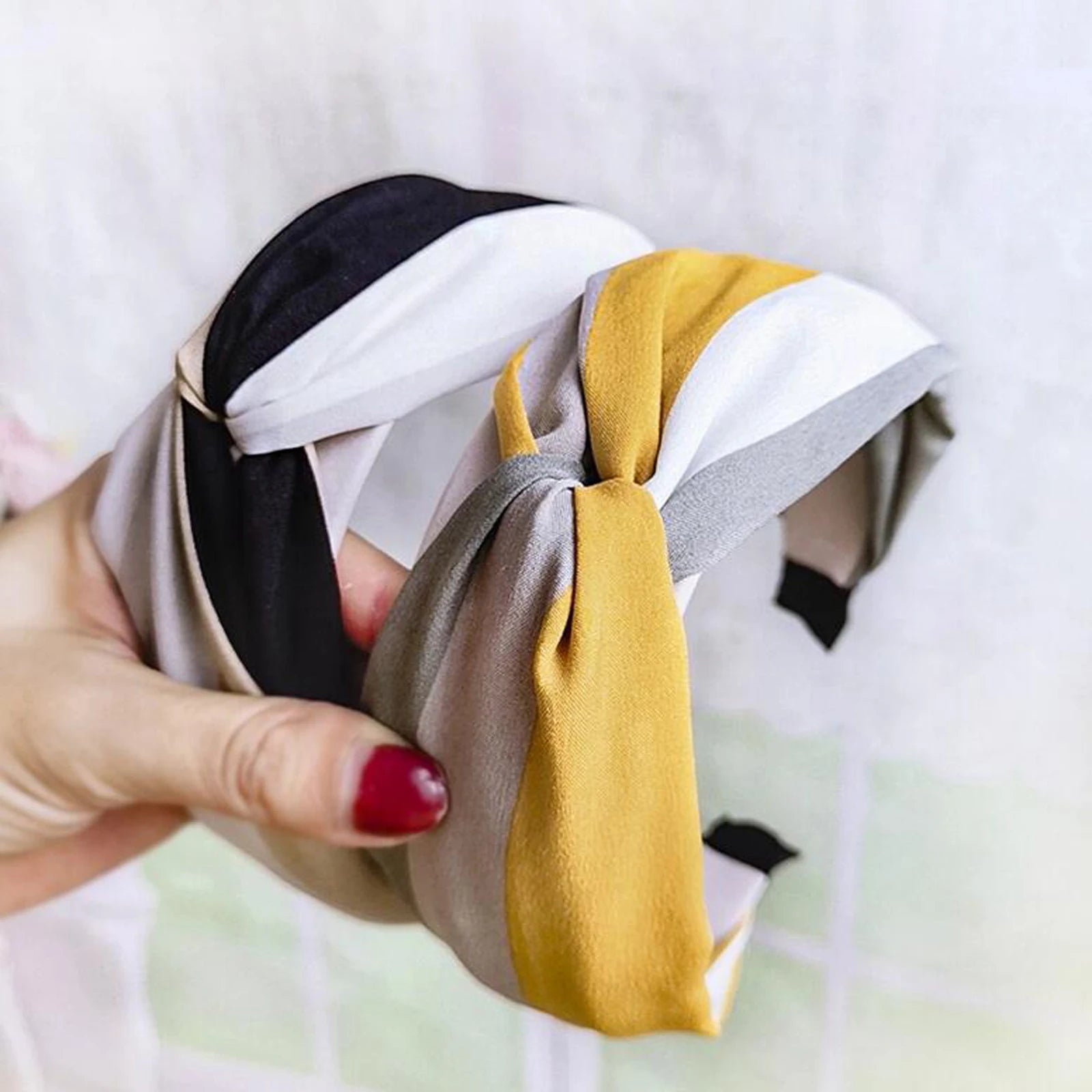 Classic Striped Cross Knot Turban Headband