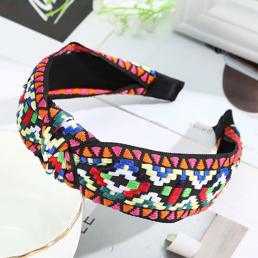 Bohemian Floral/ Leafy Embroidered Hairbands – Retro Headband for Women and Girls