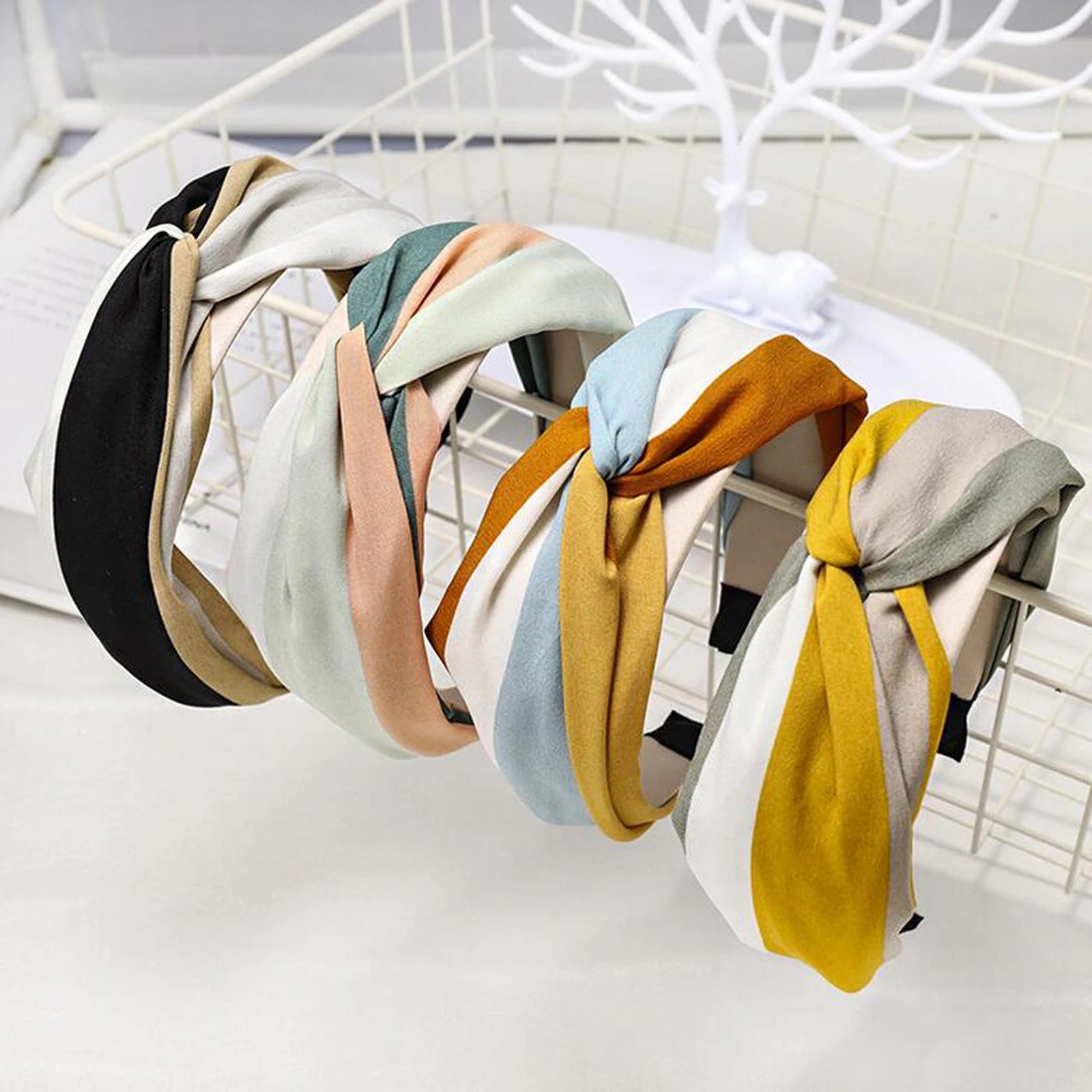 Classic Striped Cross Knot Turban Headband