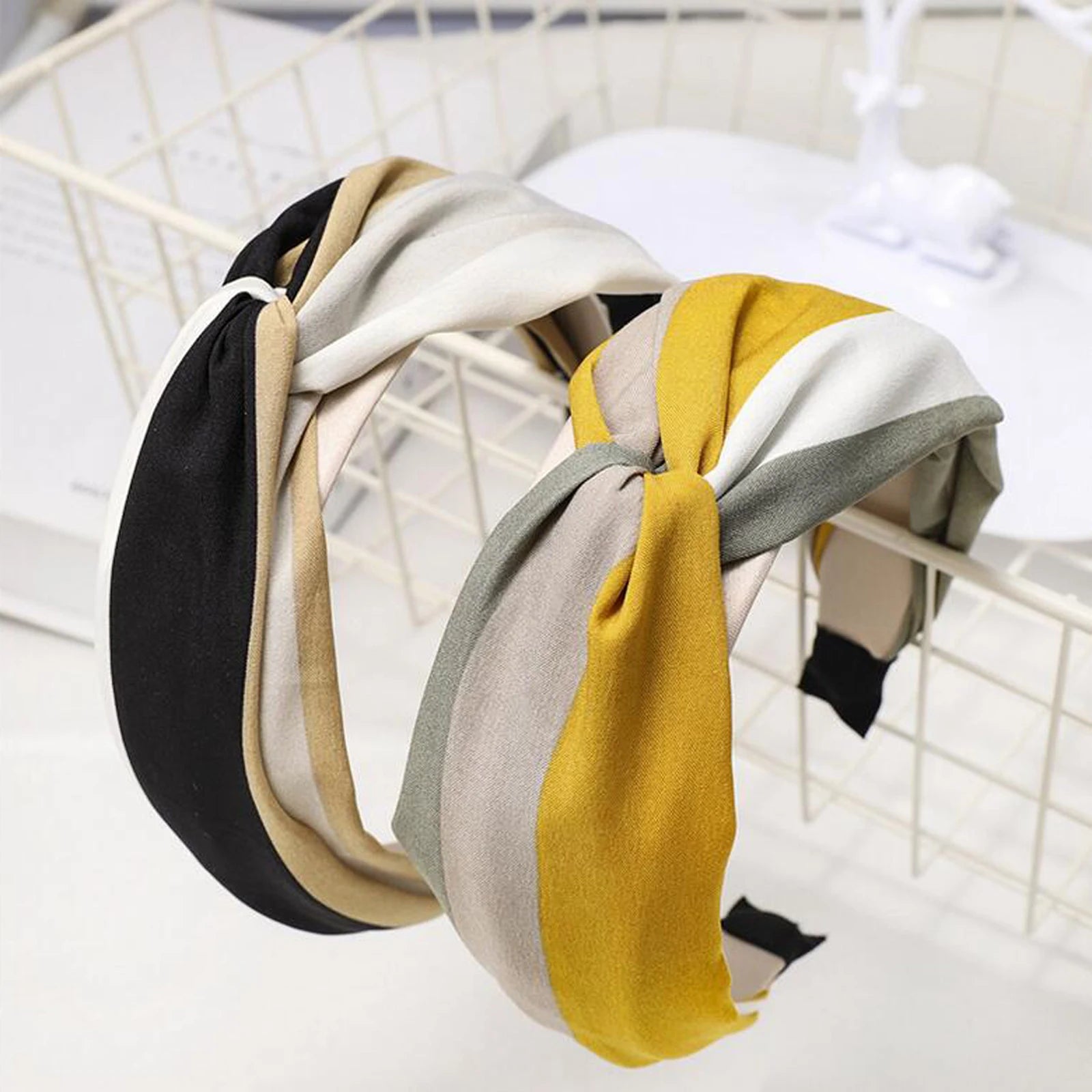 Classic Striped Cross Knot Turban Headband