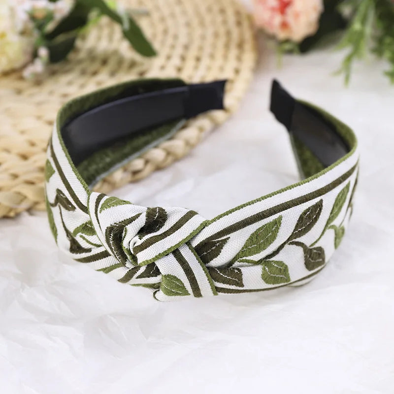 Bohemian Floral/ Leafy Embroidered Hairbands – Retro Headband for Women and Girls