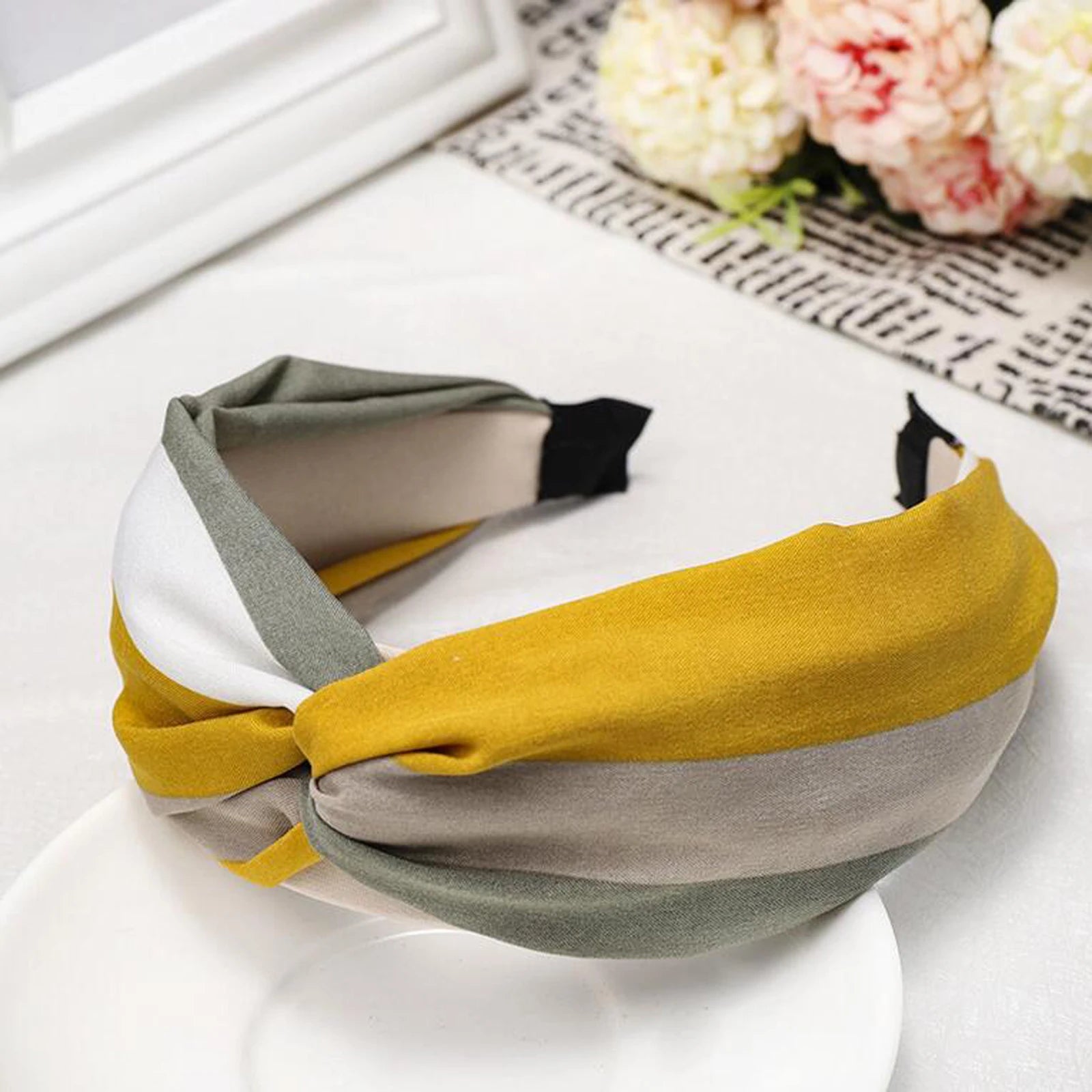Classic Striped Cross Knot Turban Headband
