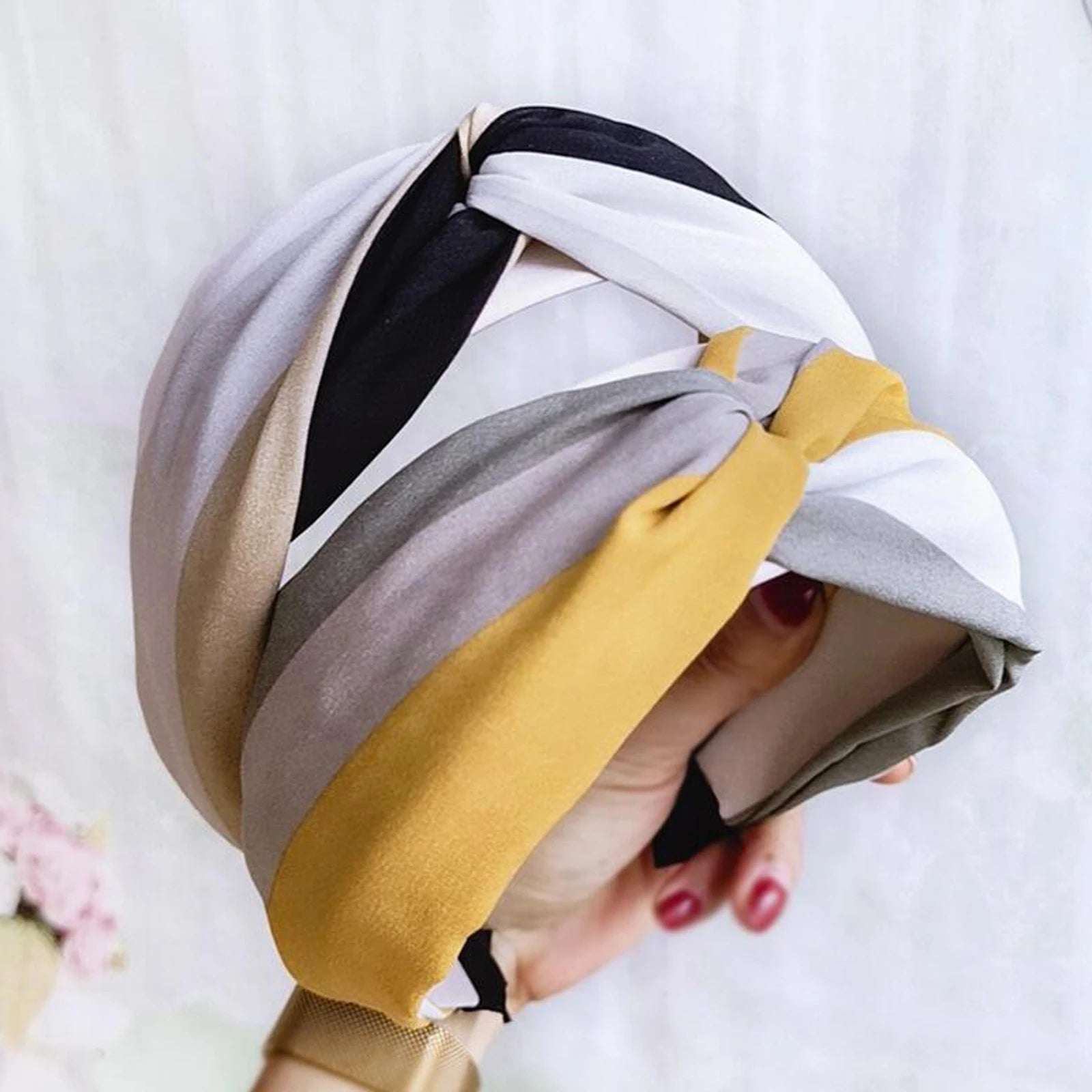 Classic Striped Cross Knot Turban Headband