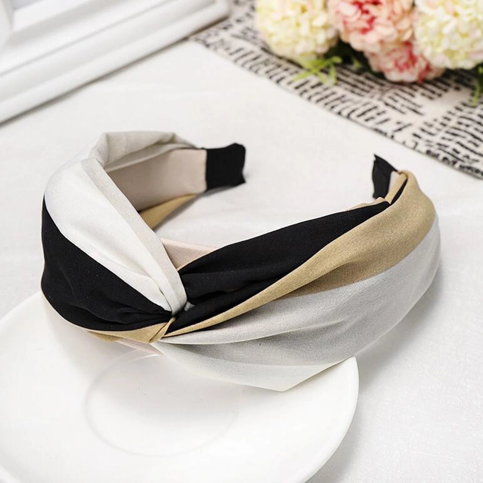 Classic Striped Cross Knot Turban Headband