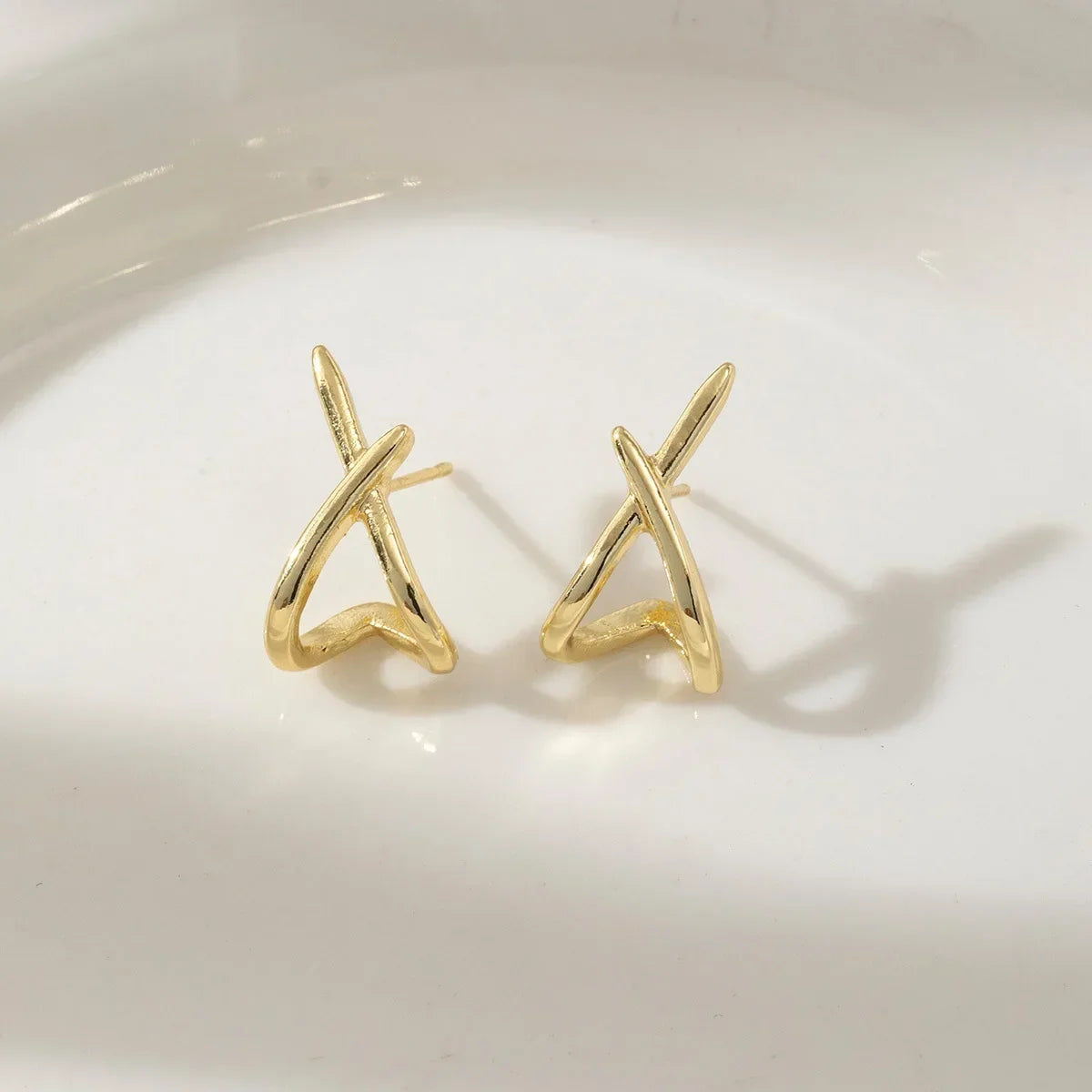 Minimalist Dainty Cross Stud Earrings