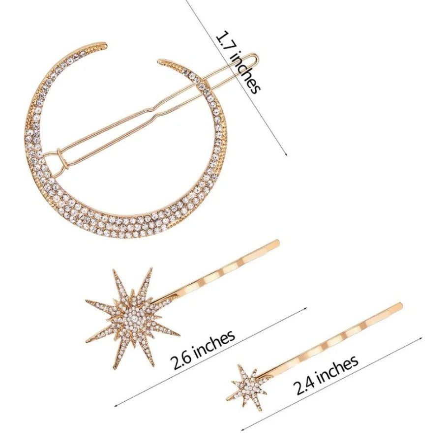 Celestia Star & Moon Crystal Hair Clips