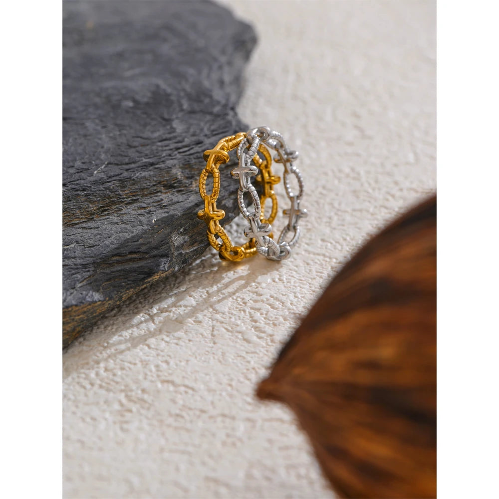 Celestial Cross Chain Ring