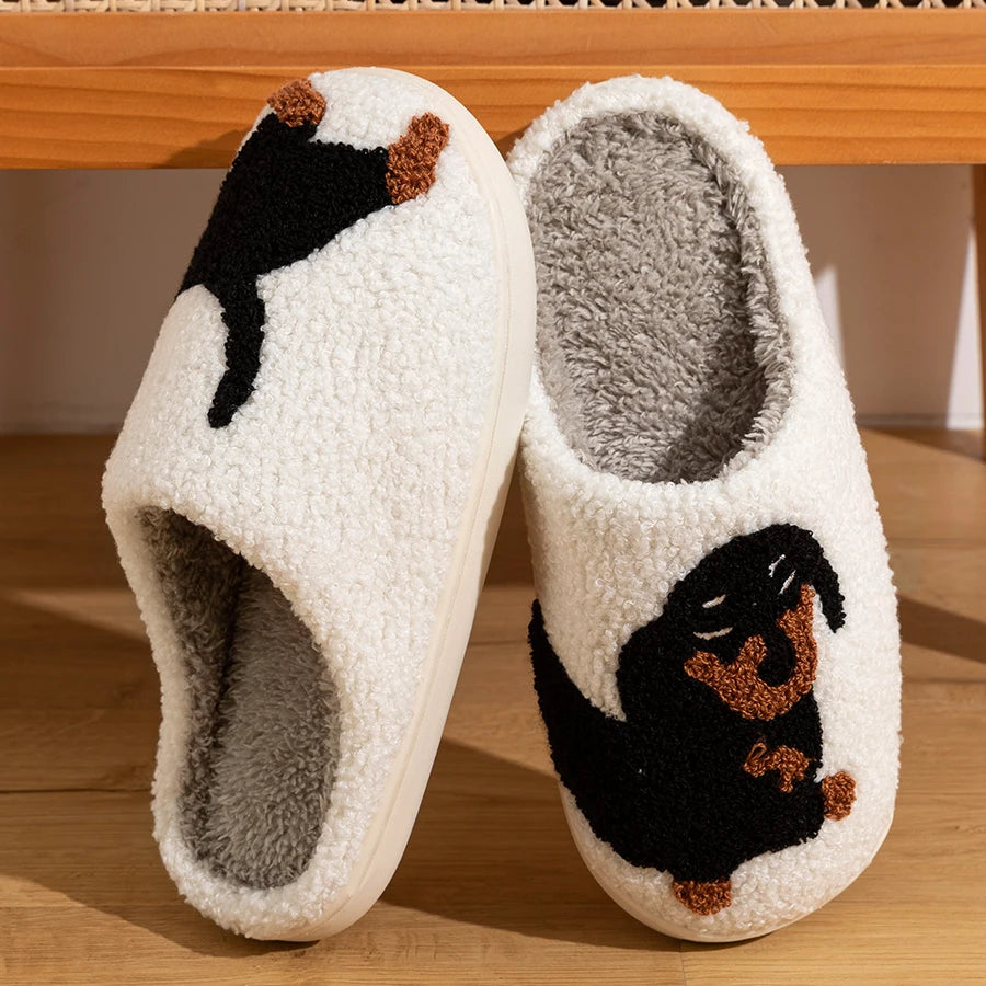 Cute Dachshund Dog Indoor Cozy Slippers
