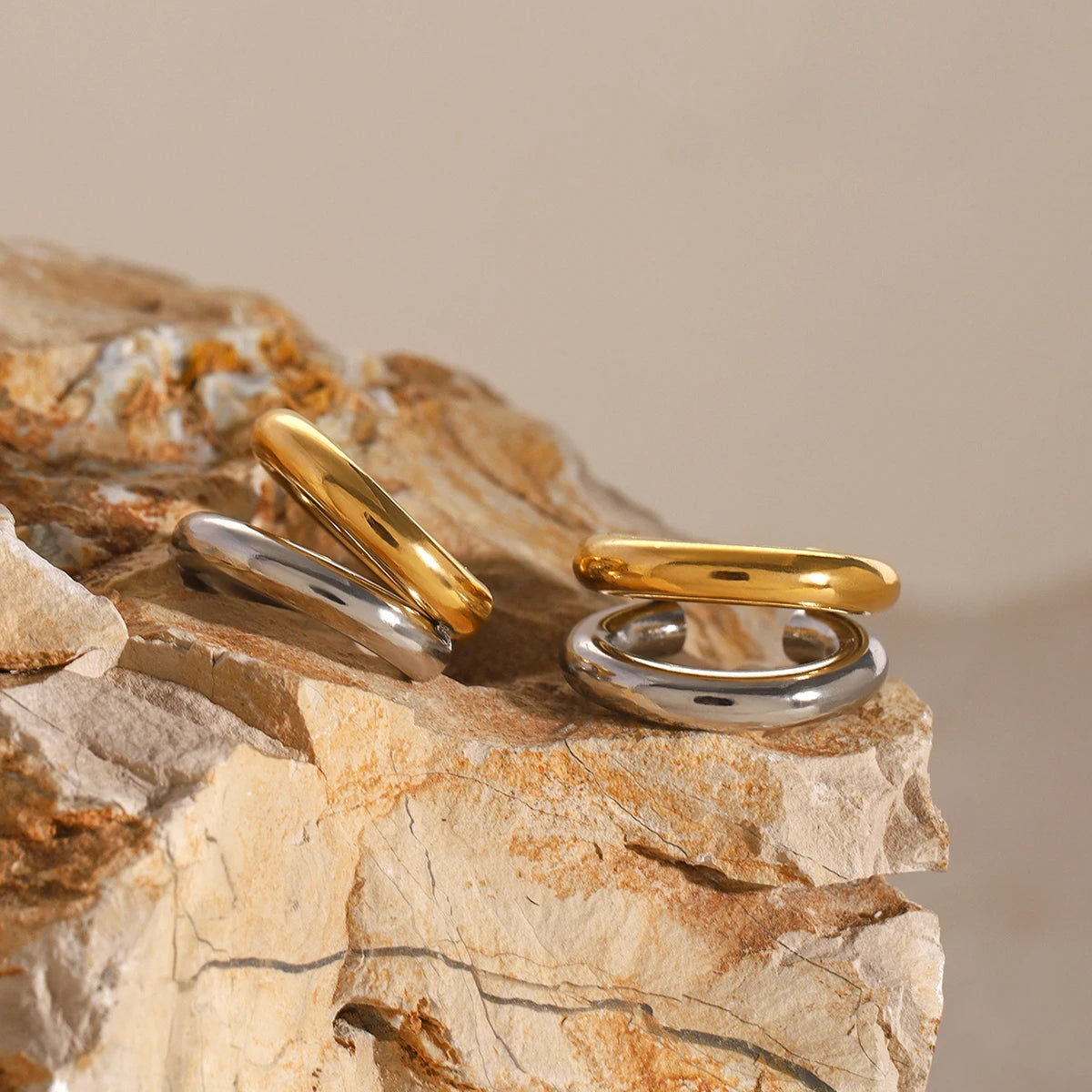 Minimalist Rust-Proof Gold and Silver Tone Ear Clips