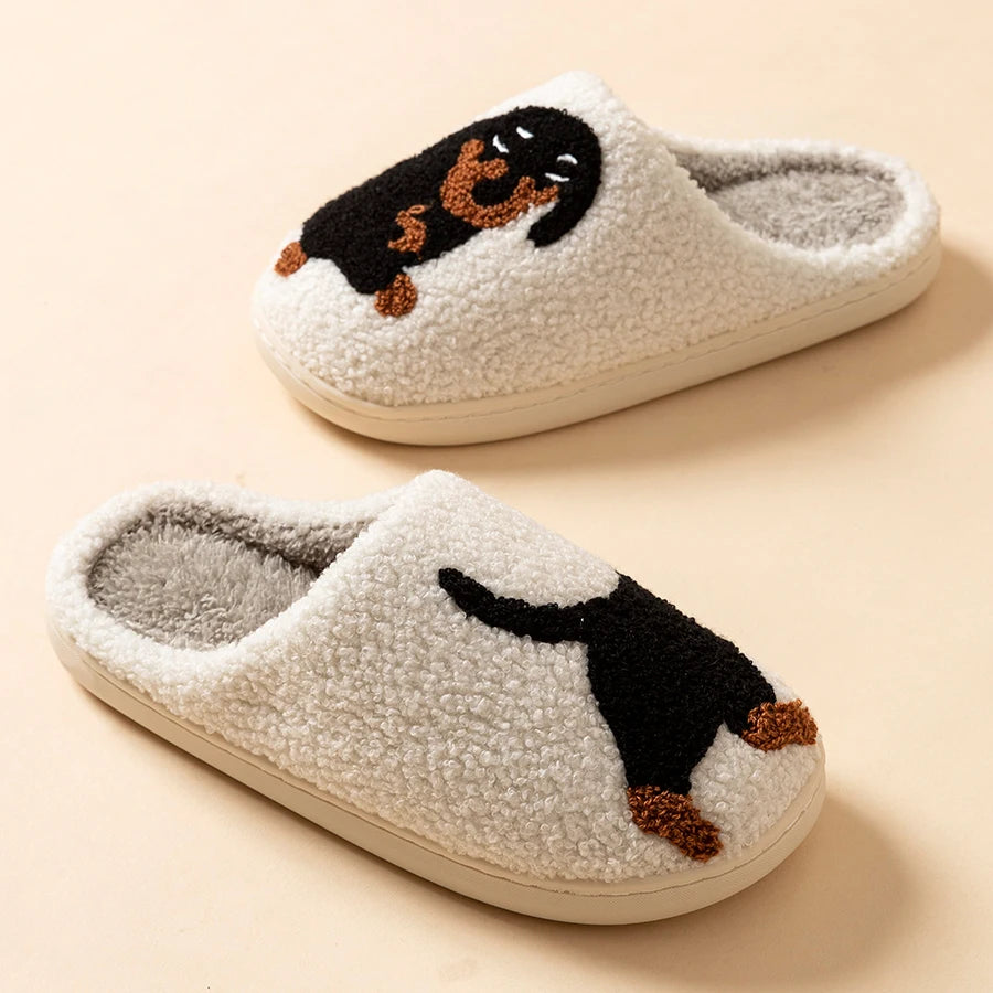 Cute Dachshund Dog Indoor Cozy Slippers