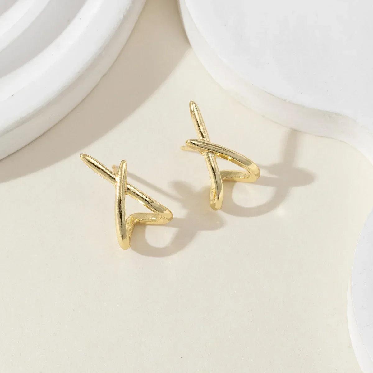 Minimalist Dainty Cross Stud Earrings