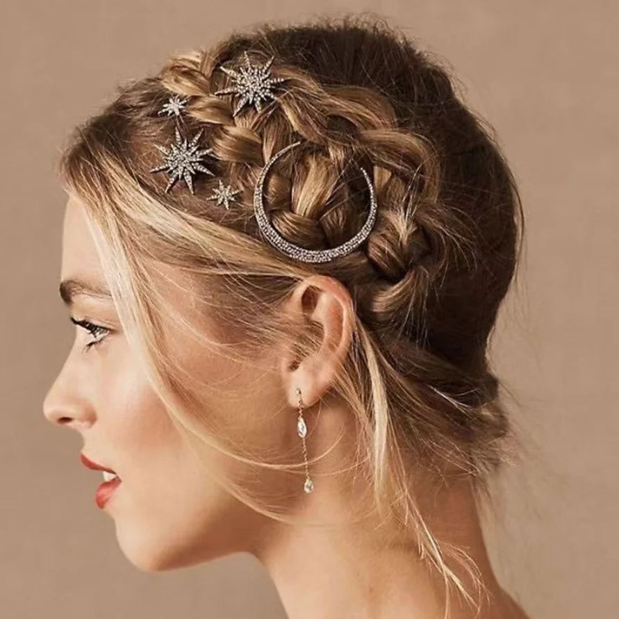 Celestia Star & Moon Crystal Hair Clips