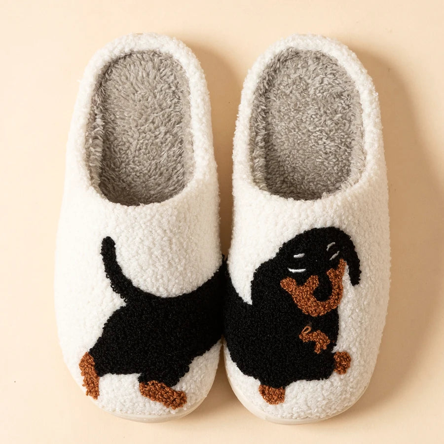 Cute Dachshund Dog Indoor Cozy Slippers