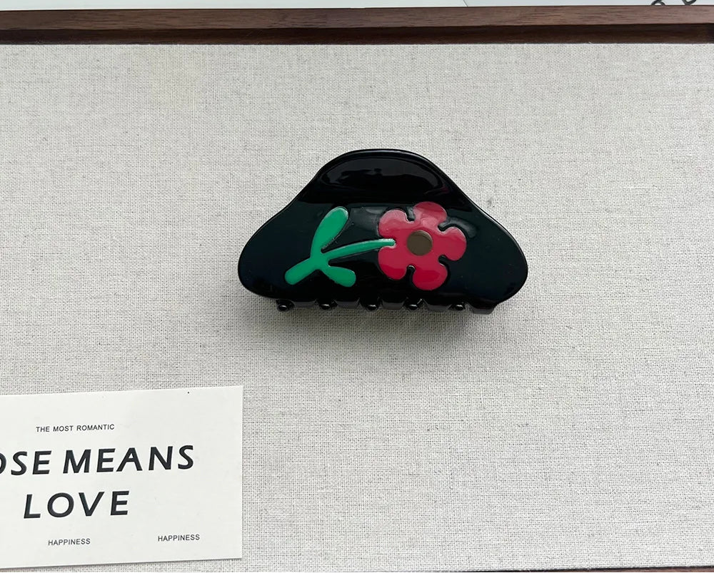 Summer Sweet Flower Acetate Crab Hair Clip