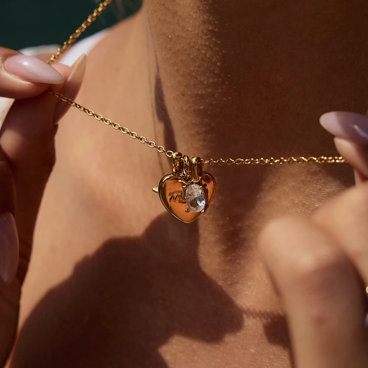 Eternally Loved Mum Necklace – Zirconia Heart & Star Pendant