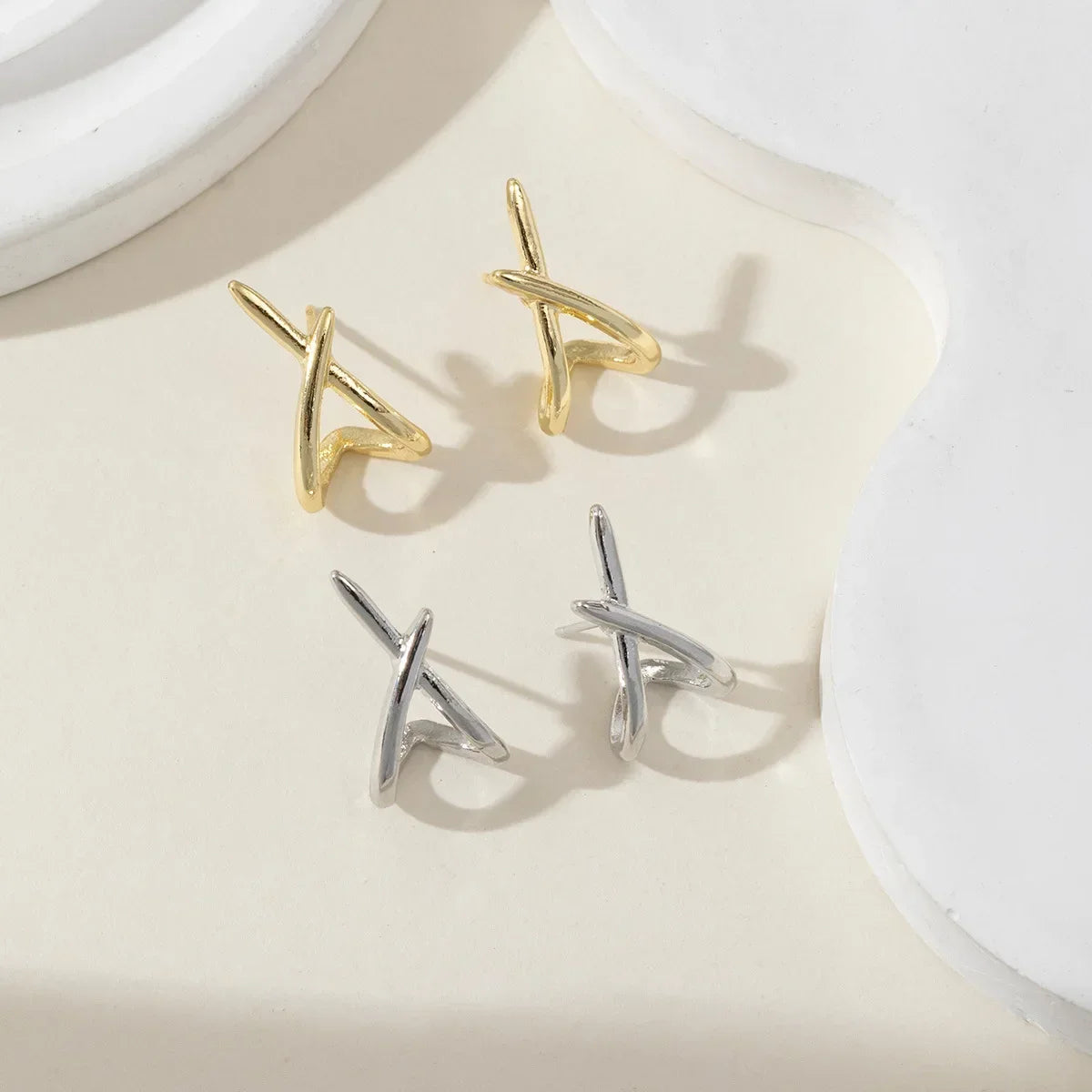 Minimalist Dainty Cross Stud Earrings