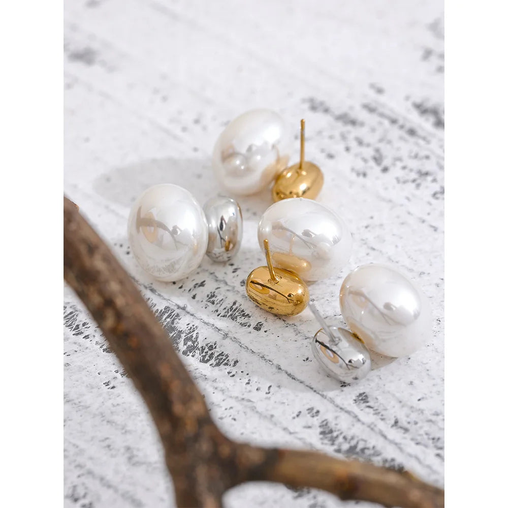 Chic Pearl Bead Stud Earrings
