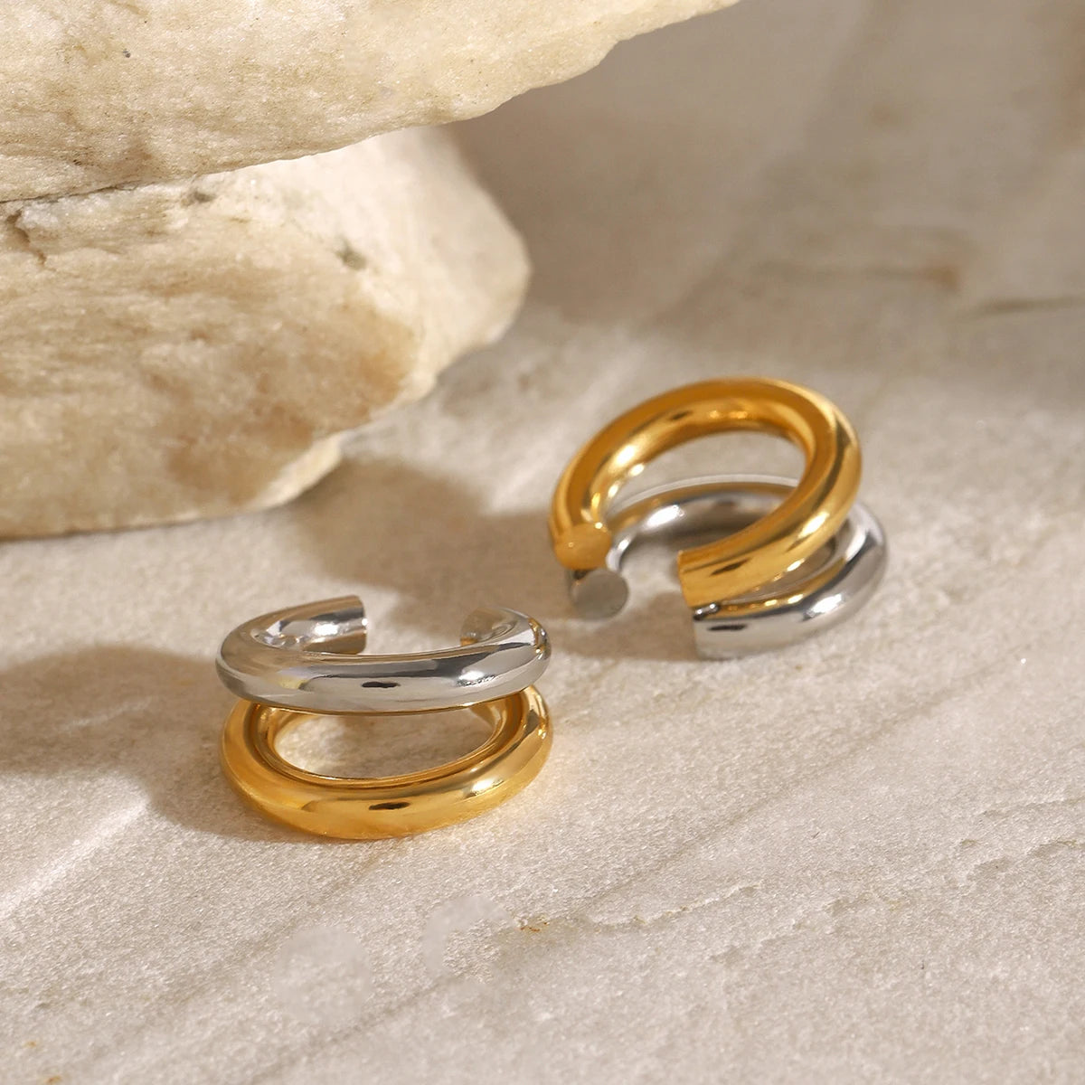 Minimalist Rust-Proof Gold and Silver Tone Ear Clips