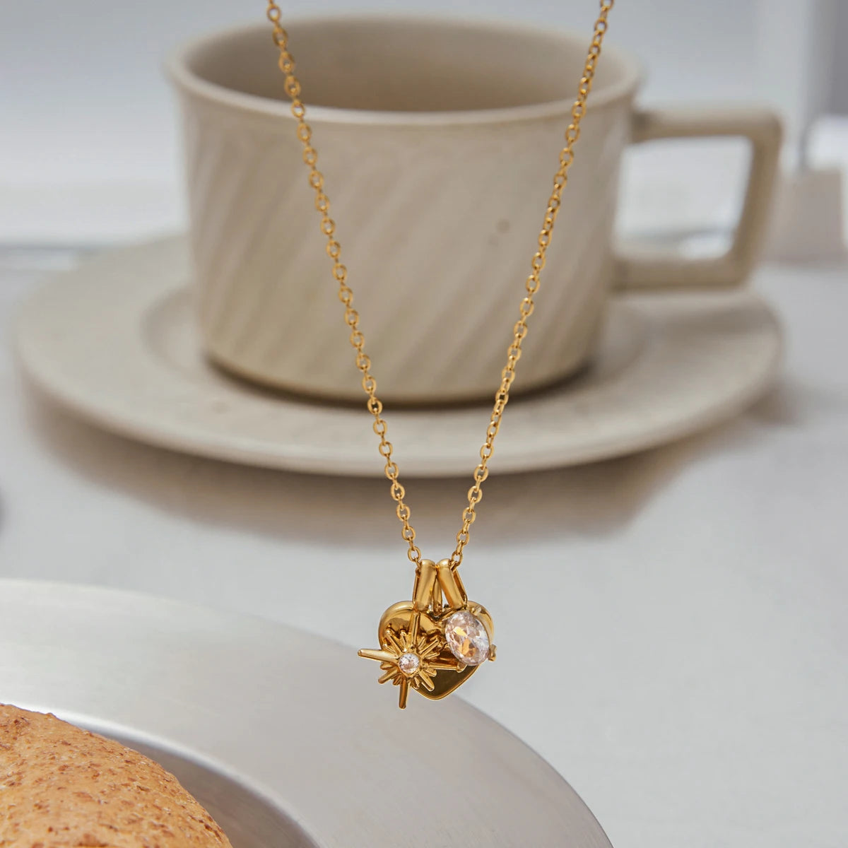 Eternally Loved Mum Necklace – Zirconia Heart & Star Pendant