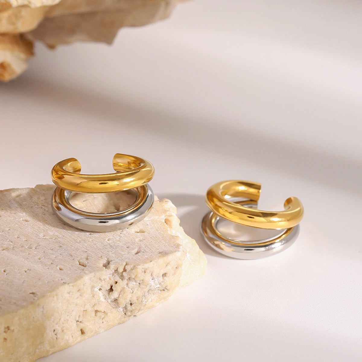 Minimalist Rust-Proof Gold and Silver Tone Ear Clips