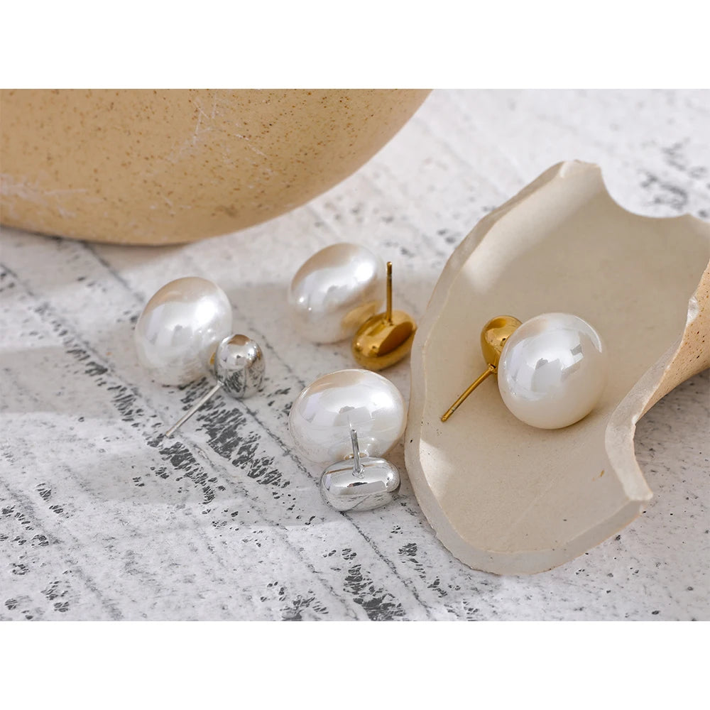 Chic Pearl Bead Stud Earrings