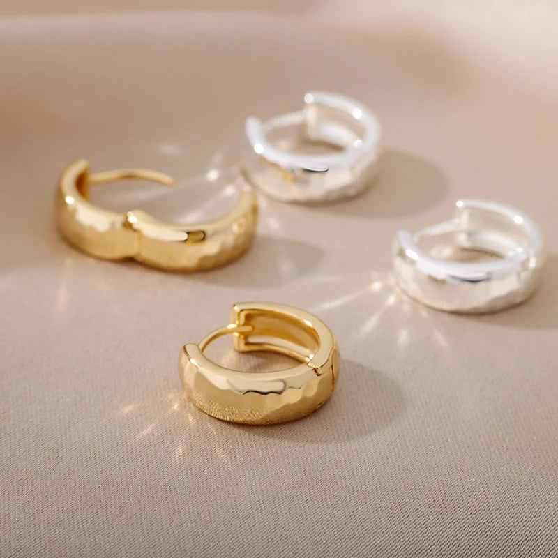 Hammered Small Hoop Earrings