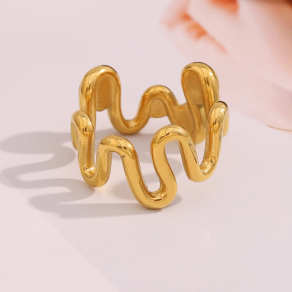 Starlight Aura Wave Colored Rhinestone Ring